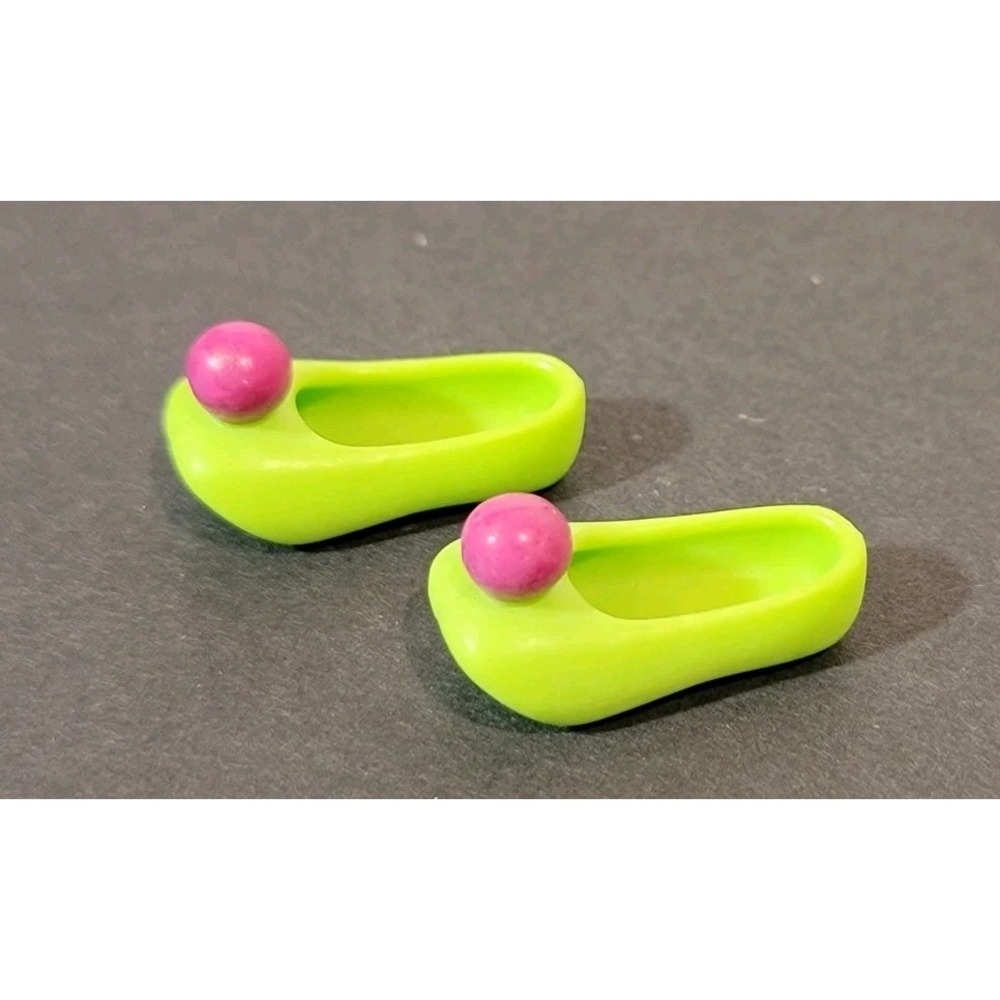 Green Doll Shoes Playmates Disney Fairies Pink Ball‎ Lime Green Flats